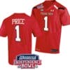 Myles Price Jersey #1 Texas Tech Red Raiders Independence Bowl Patch Football 2023 Red