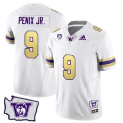 Michael Penix Jr Jersey #9 Washington Huskies Washington Map Patch Football Husky Royalty