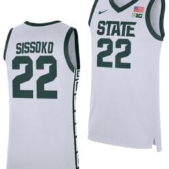 Mady Sissoko Jersey #22 Michigan State Spartans Replica Basketball 2023-24 White