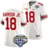 Marvin Harrison Jr Jersey #18 Ohio State Buckeyes Cotton Bowl Patch 2023 Football White