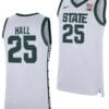 Malik Hall Jersey #25 Michigan State Spartans Replica Basketball 2023-24 White