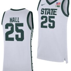 Malik Hall Jersey #25 Michigan State Spartans Replica Basketball 2023-24 White