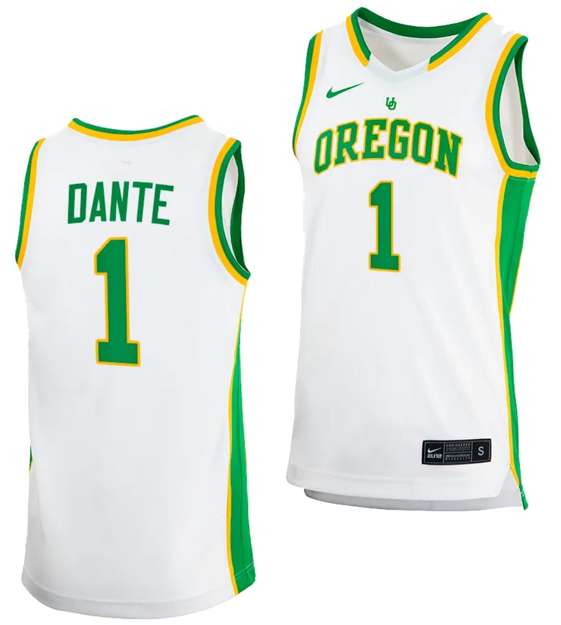 NFaly Dante Jersey #1 Oregon Ducks 2023-24 College Basketball uniform White