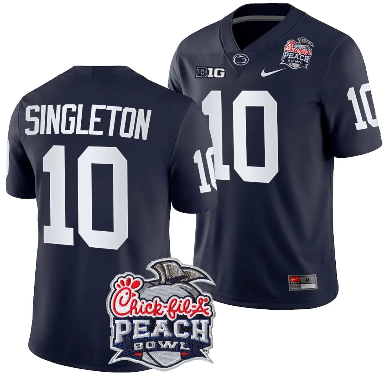 Nicholas Singleton Jersey #10 Penn State Peach Bowl Patch 2024 College Football Navy