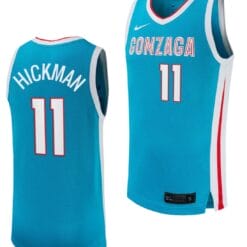 Nolan Hickman Jersey #11 Gonzaga Bulldogs College Basketball uniform 2023-24 Turquoise