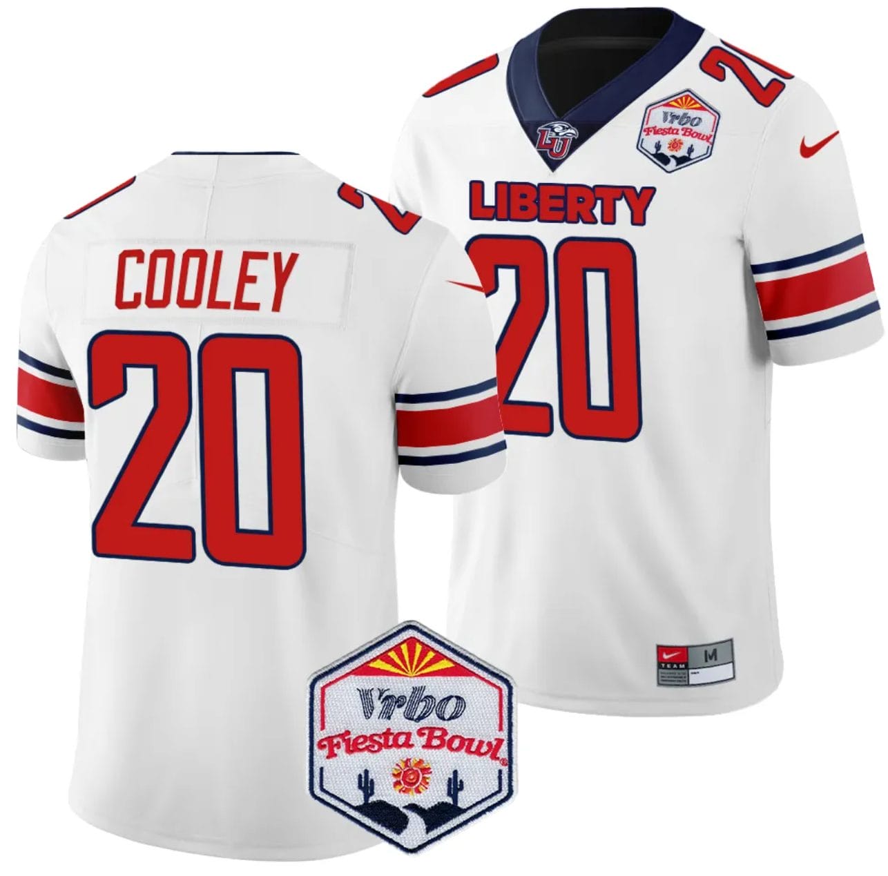Quinton Cooley Jersey #20 Liberty Flames Fiesta Bowl Patch 2024 Football White
