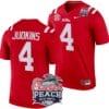 Quinshon Judkins Jersey #4 Ole Miss Rebels Peach Bowl Patch 2024 College Football Red