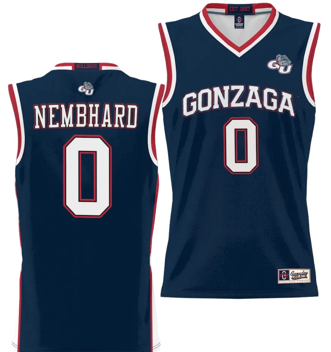 Ryan Nembhard Jersey #0 Gonzaga Bulldogs NIL College Basketball Lightweight Black