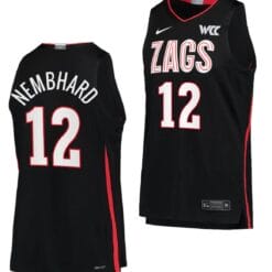 Ryan Nembhard Jersey #12 Gonzaga Bulldogs NIL College Basketball Black