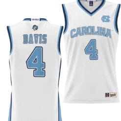 RJ Davis Jersey #4 UNC Tar Heels NIL College Basketball Lightweight White