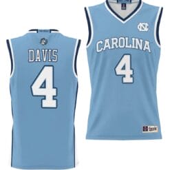 RJ Davis Jersey #4 UNC Tar Heels NIL College Basketball Lightweight Blue