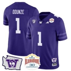 Rome Odunze Jersey #1 Washington Huskies Alamo Bowl Patch Football Purple