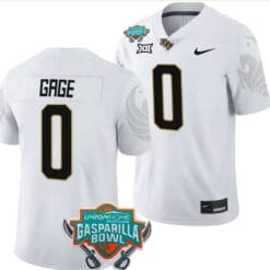 Stacy Gage Jersey #0 UCF Knights 2023 Gasparilla Bowl Patch Football White