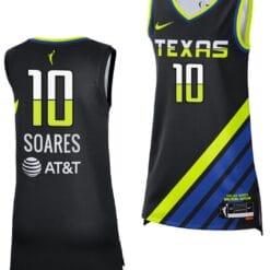 Stephanie Soares Jersey #10 Rebel Edition Dallas Wings 2023 WNBA Draft Black