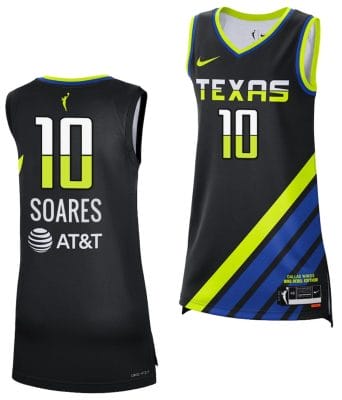 Stephanie Soares Jersey #10 Rebel Edition Dallas Wings 2023 WNBA Draft Black