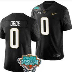Stacy Gage Jersey #0 UCF Knights 2023 Gasparilla Bowl Patch Football Black