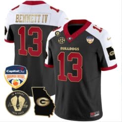Stetson Bennett Jersey #13 Georgia Bulldogs Vapor Limited Orange Bowl Patch Alternate