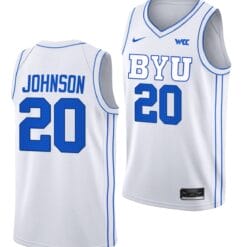 Spencer Johnson Jersey #20 BYU Cougars College Basketball Jersey 2022-23 White