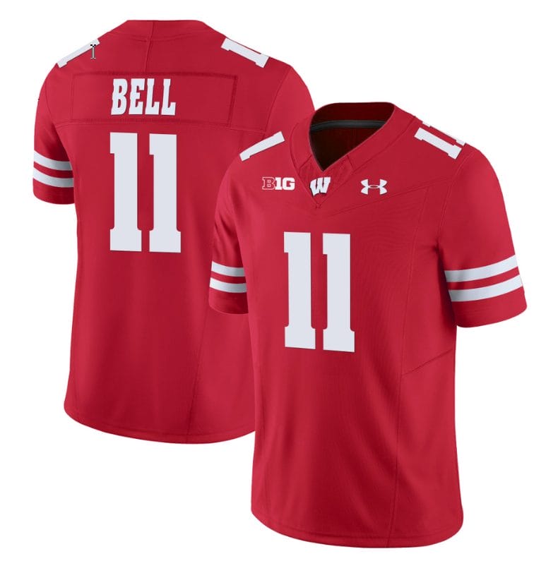 Skyler Bell Jersey #11 Wisconsin Badgers Vapor Limited College Football Red