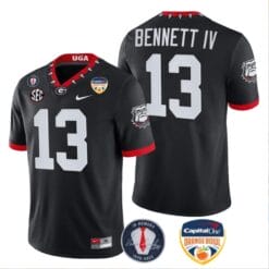 Stetson Bennett Jersey #13 Georgia Bulldogs Orange Bowl Patch Football Stitched Black