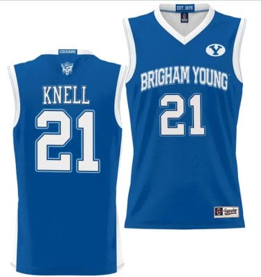 Trevin Knell Jersey #21 BYU Cougars NIL College Basketball Jersey Lightweight Royal