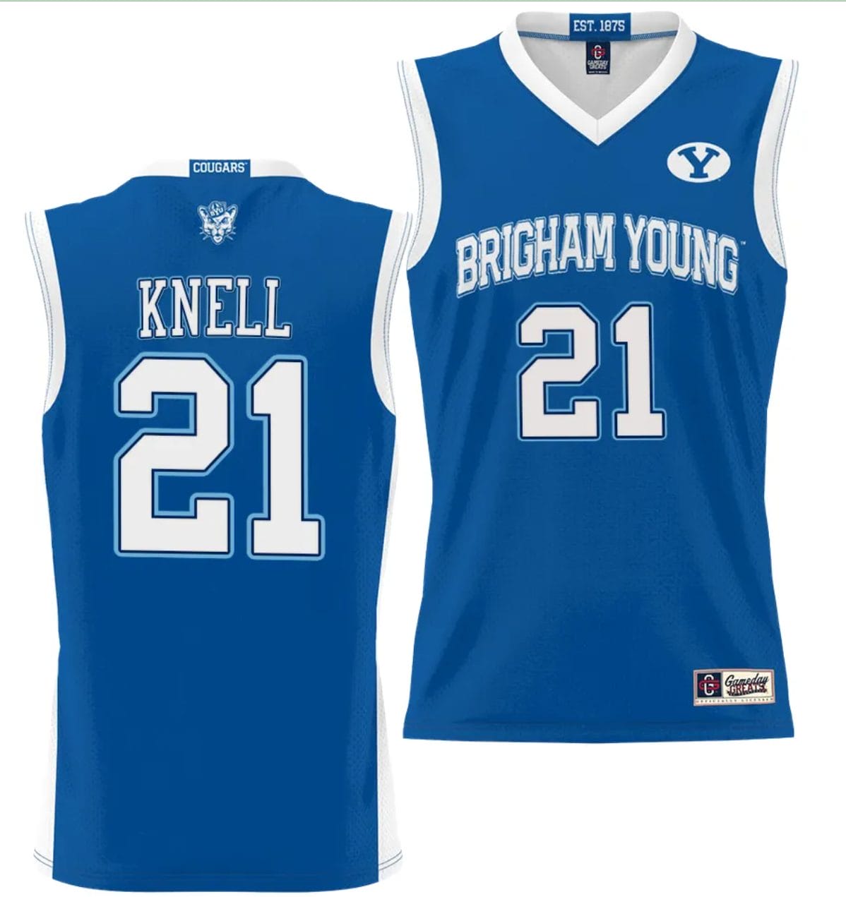 Trevin Knell Jersey #21 BYU Cougars NIL College Basketball Jersey Lightweight Royal
