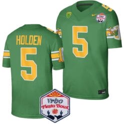Traeshon Holden Jersey #5 Oregon Ducks Fiesta Bowl Patch 2024 Football Playoff Green