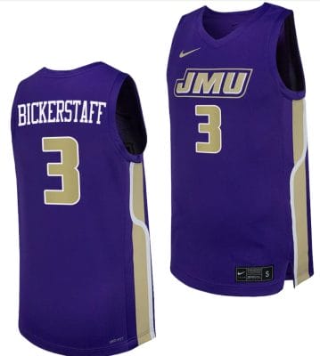 TJ Bickerstaff Jersey #3 James Madison Dukes Replica Basketball uniform Purple