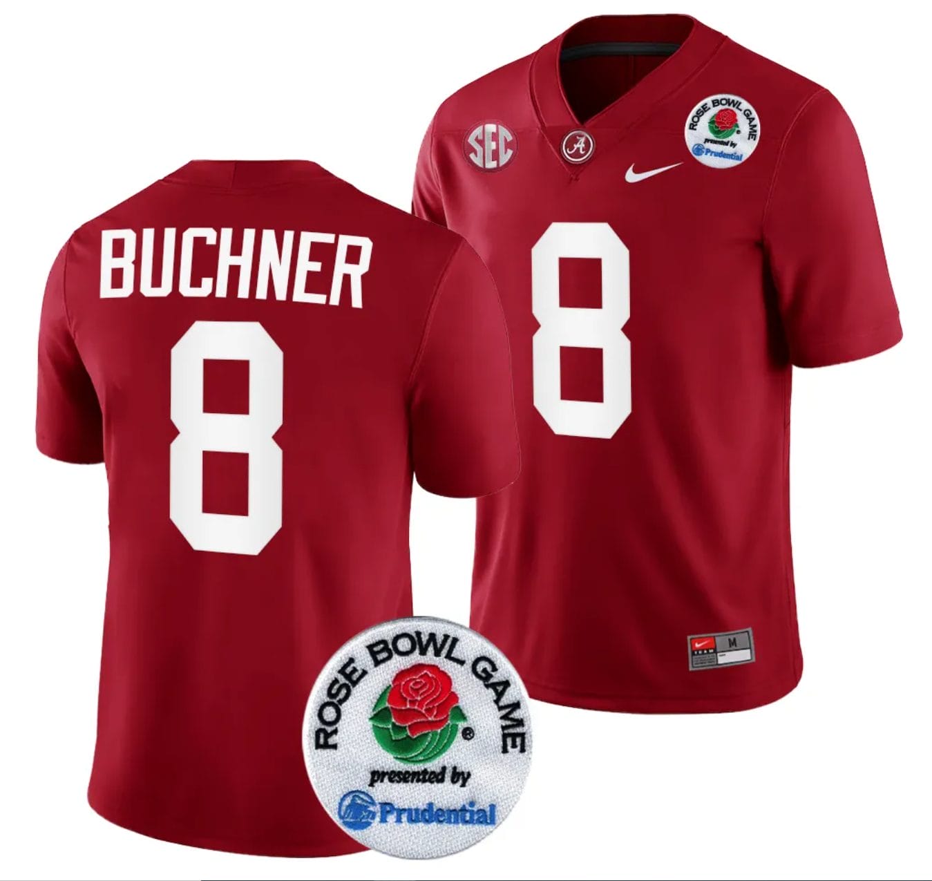 Tyler Buchner Jersey #8 Alabama Crimson Tide Rose Bowl Game 2024 Patch College Football Playoff Crimson