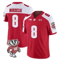 Tanner Mordecai Jersey #8 Wisconsin Badgers Vapor Limited College Football Red Alternate