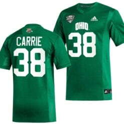 TJ Carrie Jersey #38 Ohio Bobcats College Football Uniform Green
