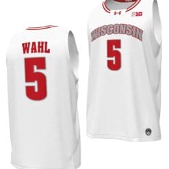 Tyler Wahl Jersey #5 Wisconsin Badgers By the Players Basketball 2023-24 White