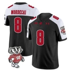 Tanner Mordecai Jersey #8 Wisconsin Badgers Vapor Limited College Football Black Alternate