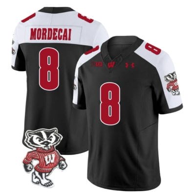 Tanner Mordecai Jersey #8 Wisconsin Badgers Vapor Limited College Football Black Alternate