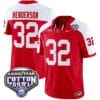 TreVeyon Henderson Jersey #32 Ohio State Buckeyes Cotton Bowl Patch Vapor Football Red Alternate