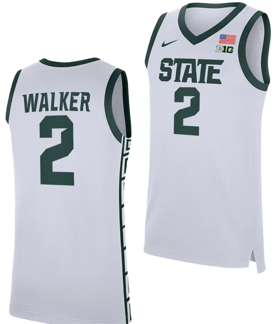 Tyson Walker Jersey #2 Michigan State Spartans Replica Basketball 2023-24 White