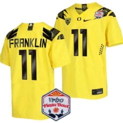 Troy Franklin Jersey #11 Oregon Ducks Fiesta Bowl Patch 2024 Football Yellow