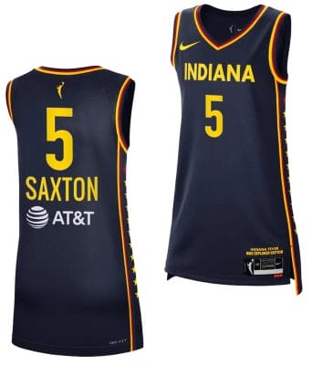 Victaria Saxton Jersey #5 Indiana Fever 2023 WNBA Draft Jersey Explorer Edition Navy