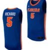 Will Richard Jersey #5 Florida Gators College Basketball 2023-24 Replica Uniform Royal