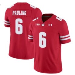 Will Pauling Jersey #6 Wisconsin Badgers Vapor Limited College Football Red