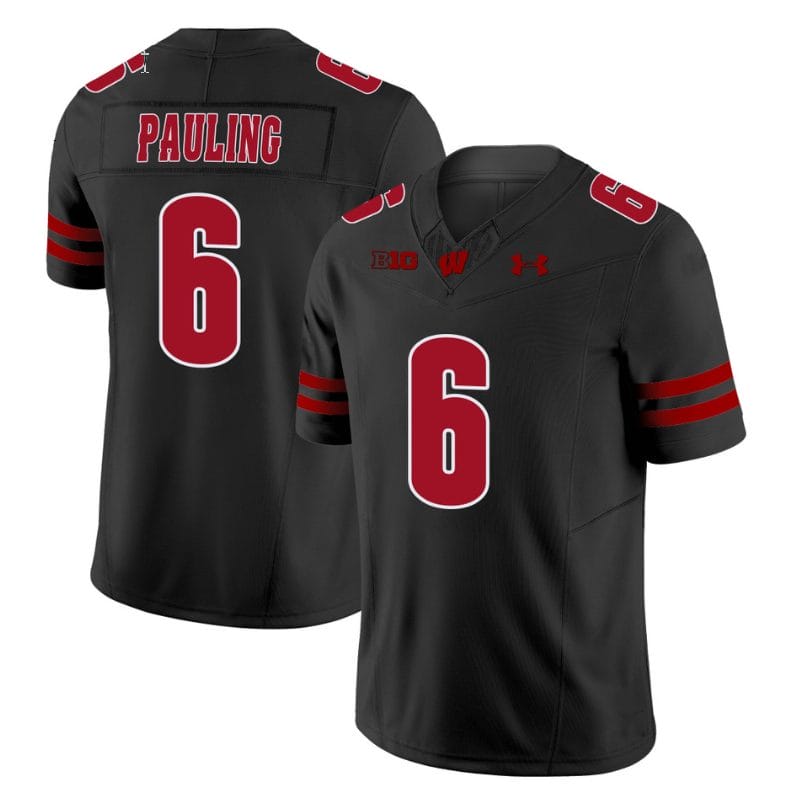 Will Pauling Jersey #6 Wisconsin Badgers Vapor Limited College Football Black