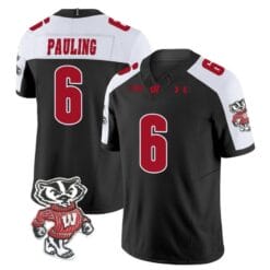 Will Pauling Jersey #6 Wisconsin Badgers Vapor Limited College Football Black Alternate