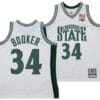 Xavier Booker Jersey #34 Michigan State Spartans 125th Basketball Anniversary 1999 Throwback White