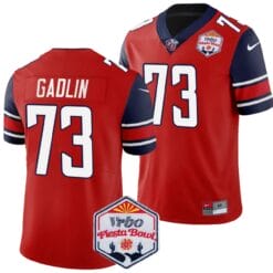XZauvea Gadlin Jersey #73 Liberty Flames Fiesta Bowl Patch 2024 Football Red