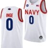 Austin Inge Jersey #0 Navy Midshipmen NASA-Themed Basketball uniform 2023-24 White