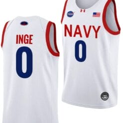 Austin Inge Jersey #0 Navy Midshipmen NASA-Themed Basketball uniform 2023-24 White