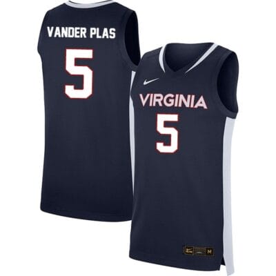 Ben Vander Plas Jersey #5 Virginia Cavaliers College Basketball Stitched Navy