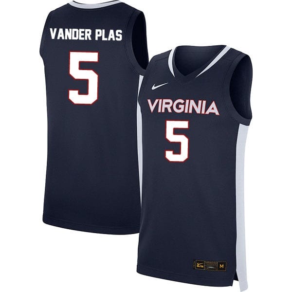 Ben Vander Plas Jersey #5 Virginia Cavaliers College Basketball Stitched Navy