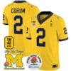 Blake Corum Jersey #2 Michigan Wolverines Vapor TM 42 Honor – Rose Bowl Patch Football Maize