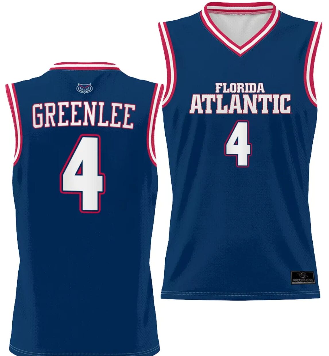 Bryan Greenlee Jersey #4 FAU Owls Full Sublimated Alternate Basketball Navy